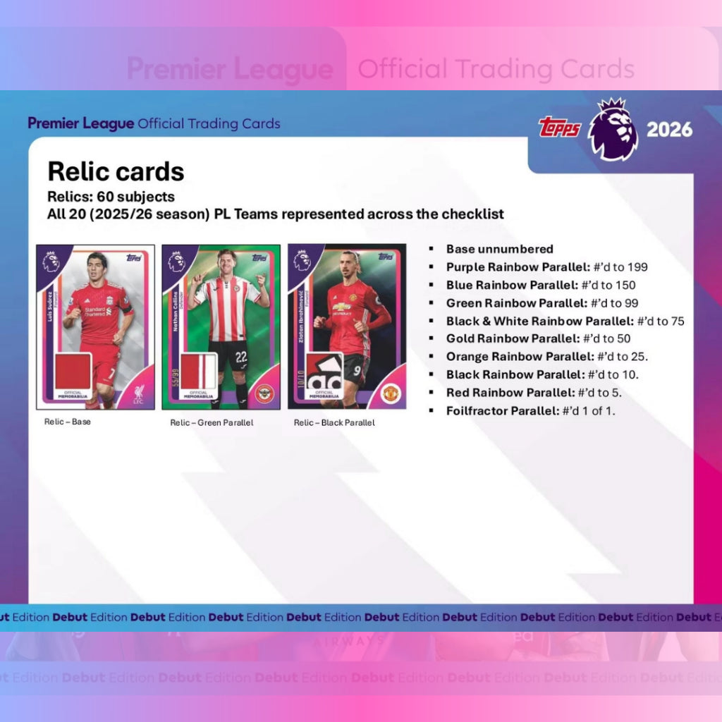 พร้อมส่ง! การ์ดสะสมฟุตบอล 2025-26 Topps Premier League EPL Soccer Hobby Box