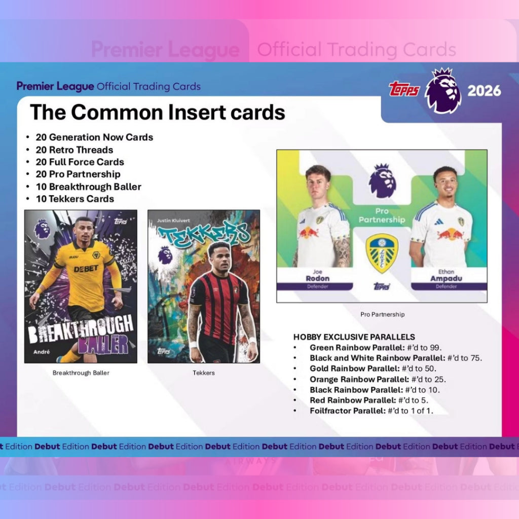 พร้อมส่ง! การ์ดสะสมฟุตบอล 2025-26 Topps Premier League EPL Soccer Hobby Box